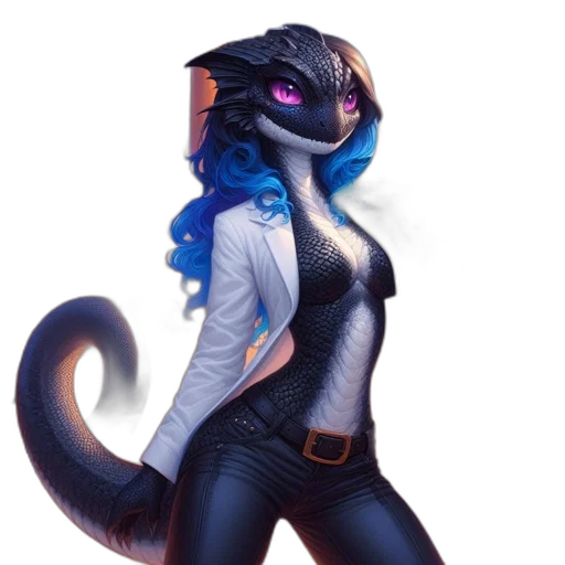 dragon, staff, jacket, concept art, fantasy art, comic book art, pixel art, blue transparent PNG cut-out