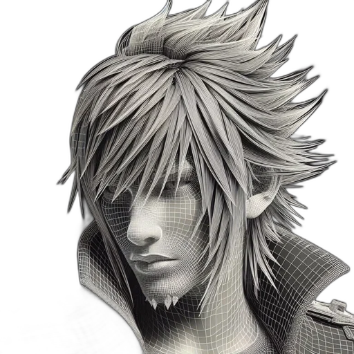 hair, face, jacket, mask, photorealistic, concept art, 3d render, fantasy art transparent PNG cut-out