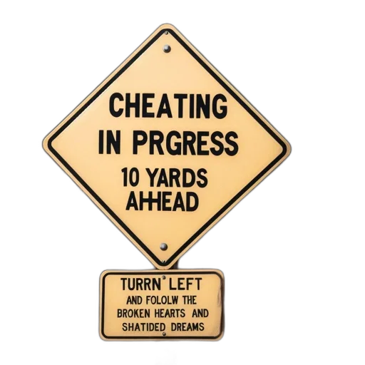 jacket, unconventional, road, sign, featuring, phrase, cheating, progress transparent PNG cut-out