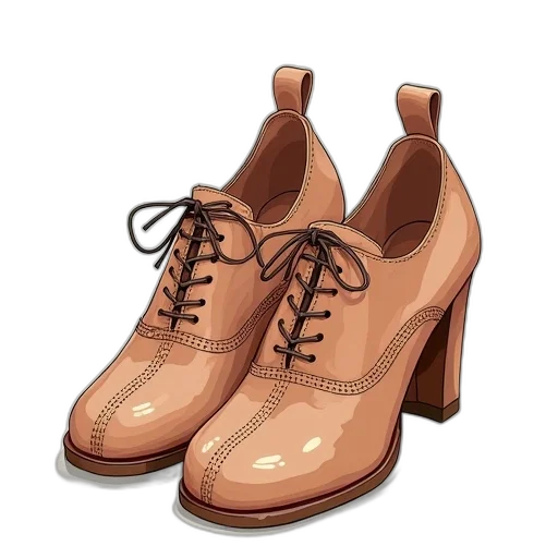 shoes, 3d render, pair, illustration transparent PNG cut-out