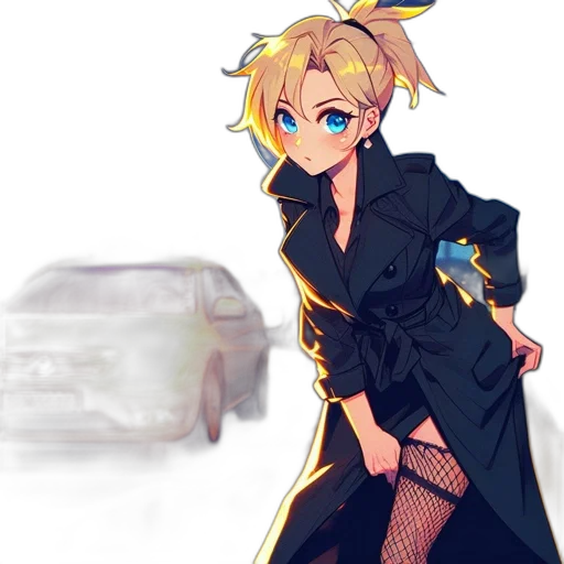 dress, car, weapon, jacket, anime, concept art, cartoon, pixel art transparent PNG cut-out