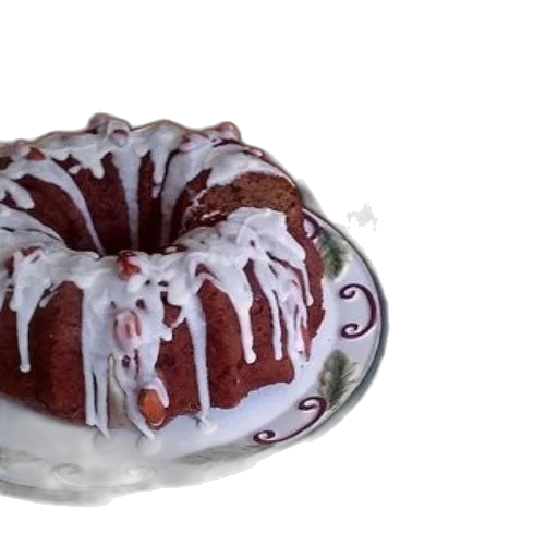 food, crown, 3d render, photorealistic, bundt, cake, white, icing transparent PNG cut-out