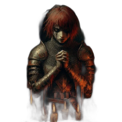 jacket, face, sword, fantasy art, concept art, pixel art, comic book art, fire transparent PNG cut-out