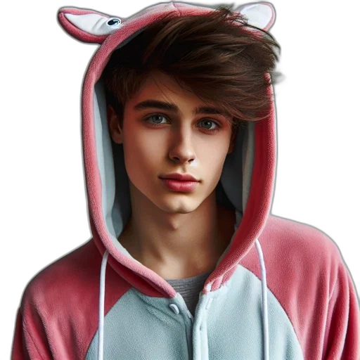 jacket, face, photorealistic, cartoon, fantasy art, anime, pastel, youth transparent PNG cut-out