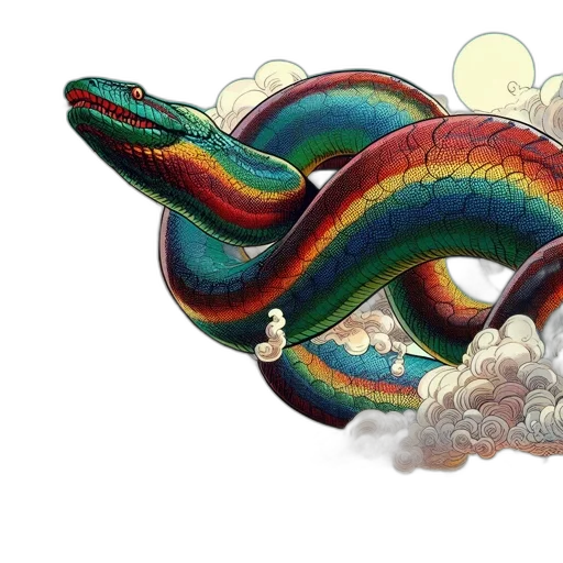 dragon, watercolor, fantasy art, concept art, photorealistic, colorful, silhouettes, four transparent PNG cut-out