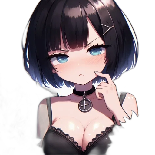 dress, jewelry, face, robot, anime, pixel art, cartoon, fantasy art transparent PNG cut-out