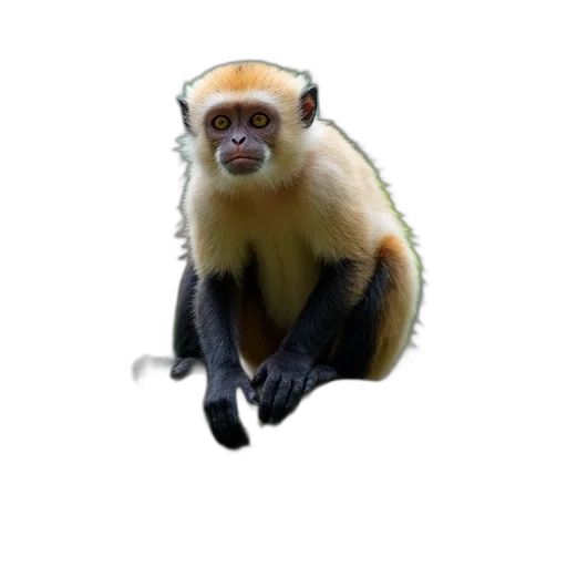 animal, creature, staff, hat, 3d render, photorealistic, concept art, capuchin transparent PNG cut-out