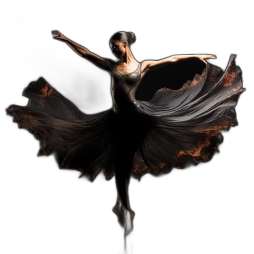 dress, fantasy art, concept art, photorealistic, oil painting, dark, female, ballet transparent PNG cut-out