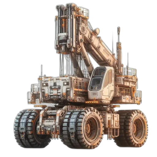 robot, car, concept art, 3d render, large, futuristic, machine, robust transparent PNG cut-out