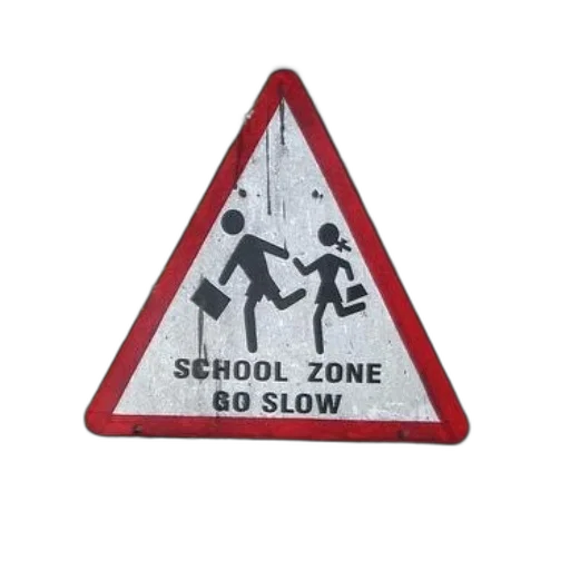 umbrella, triangular, traffic, sign, red, border, white, background transparent PNG cut-out