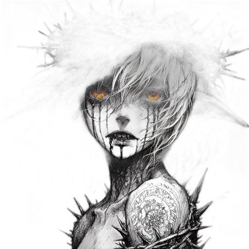 face, hair, creature, mask, concept art, fantasy art, cyberpunk, comic book art transparent PNG cut-out