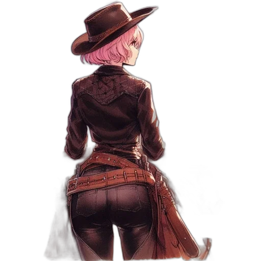 hat, jacket, dress, staff, watercolor, concept art, fantasy art, comic book art transparent PNG cut-out