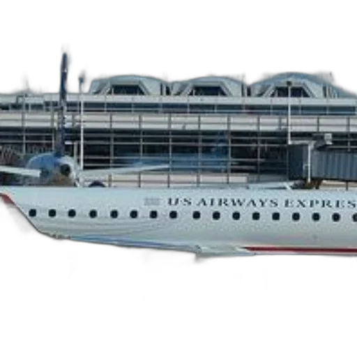 weapon, 3d render, concept art, photorealistic, airways, express, airplane, parked transparent PNG cut-out