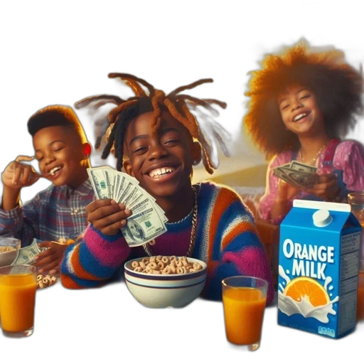 food, animal, concept art, photorealistic, three, children, table, laughing transparent PNG cut-out