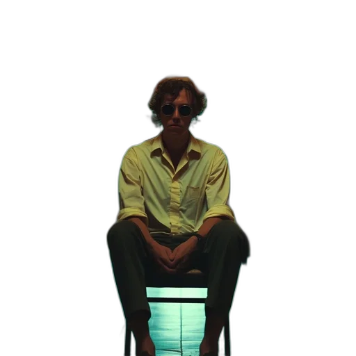 jacket, furniture, robot, staff, vaporwave, pixel art, concept art, cyberpunk transparent PNG cut-out