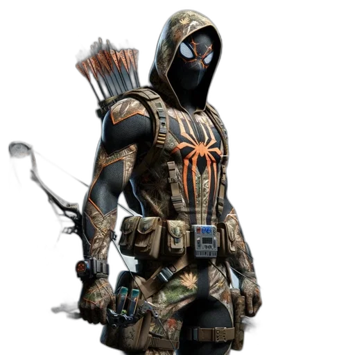 weapon, mask, staff, jacket, concept art, fantasy art, 3d render, pixel art transparent PNG cut-out