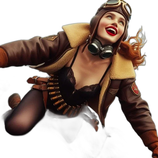 jacket, staff, concept art, comic book art, fantasy art, photorealistic, adventurous, woman transparent PNG cut-out
