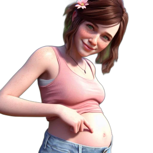 photorealistic, 3d render, concept art, cartoon, animated, character, likely, pregnant transparent PNG cut-out