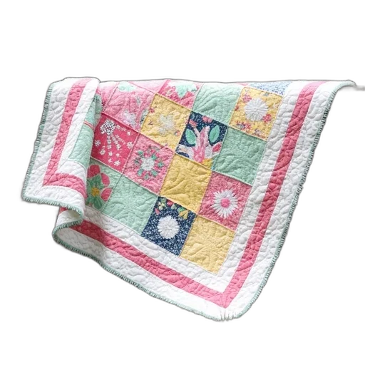 colorful, quilt, variety, patterns, colors, draped, over, stone transparent PNG cut-out