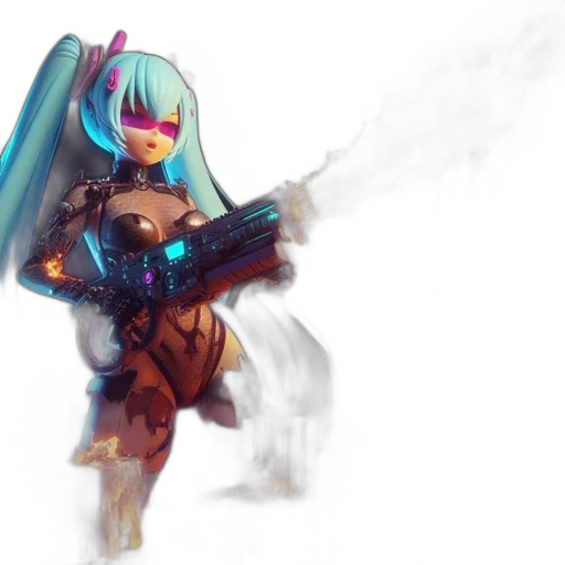 weapon, robot, dragon, staff, concept art, fantasy art, cyberpunk, pixel art transparent PNG cut-out