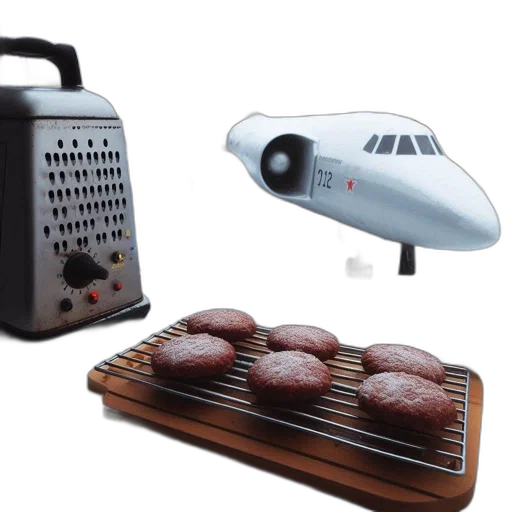 food, robot, 3d render, cheese, grater, sits, windowsill, overlooking transparent PNG cut-out