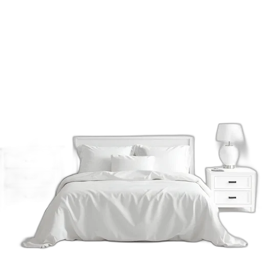 furniture, photorealistic, 3d render, monochrome, earth tones, minimalist, white, bedroom transparent PNG cut-out