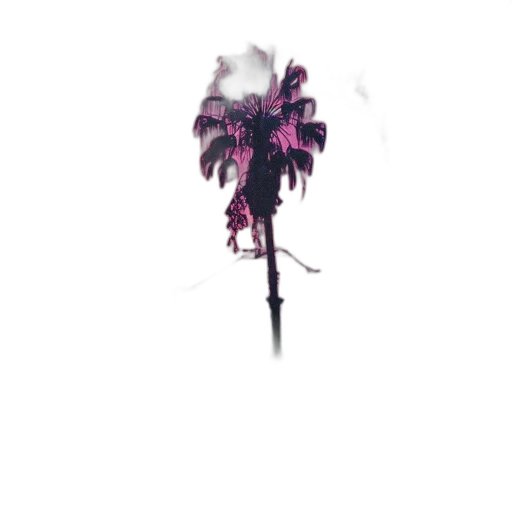 umbrella, weapon, flower, staff, concept art, pixel art, vaporwave, 3d render transparent PNG cut-out