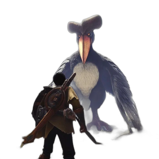 animal, creature, weapon, staff, concept art, fantasy art, pixel art, watercolor transparent PNG cut-out