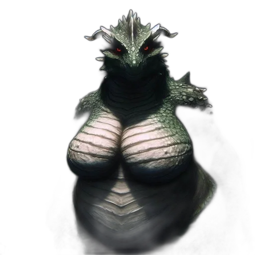 dragon, creature, dress, animal, concept art, fantasy art, 3d render, photorealistic transparent PNG cut-out
