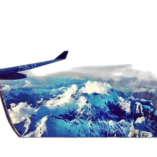 jacket, mask, photorealistic, blue, view, airplane, window, shows transparent PNG cut-out