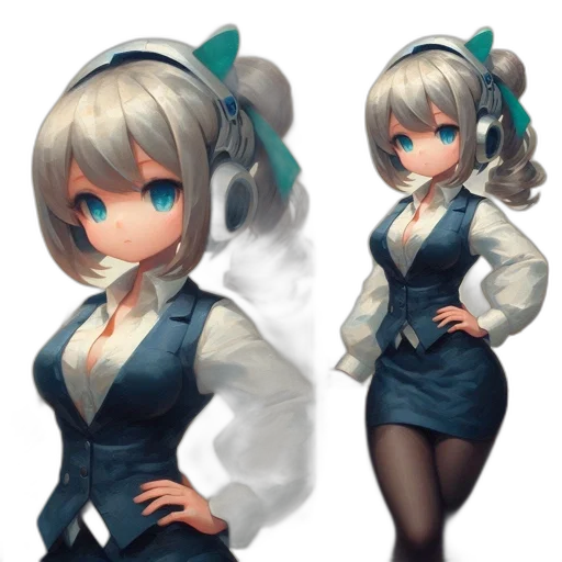 staff, robot, face, concept art, 3d render, fantasy art, anime, blue transparent PNG cut-out