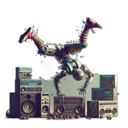 robot, dragon, animal, creature, cyberpunk, vaporwave, pixel art, concept art transparent PNG cut-out