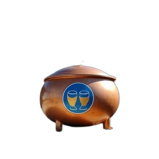 furniture, mask, robot, 3d render, concept art, large, copper, pot transparent PNG cut-out