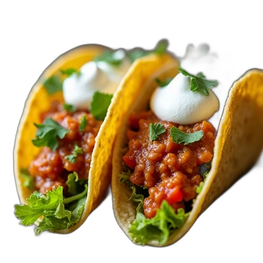food, hat, photorealistic, 3d render, concept art, two, tacos, one transparent PNG cut-out