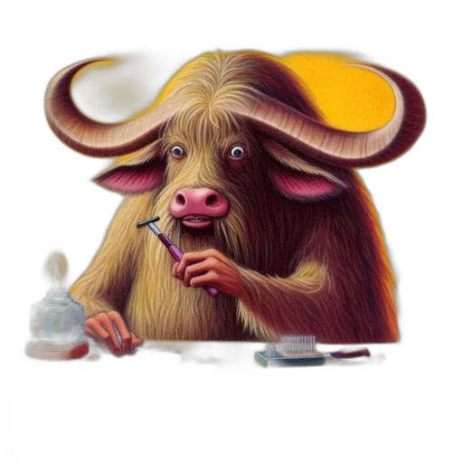 animal, creature, face, concept art, photorealistic, fantasy art, oil painting, humorous transparent PNG cut-out