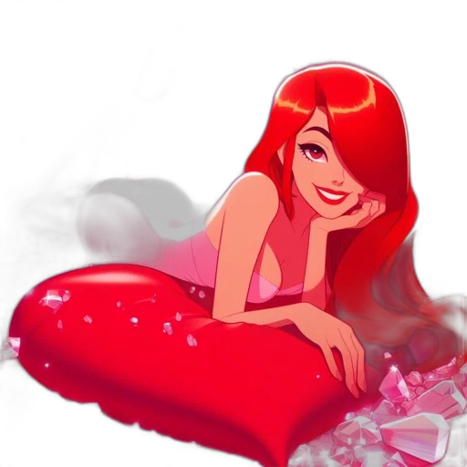 concept art, fantasy art, cartoon, comic book art, fire, underwater, red, animated transparent PNG cut-out