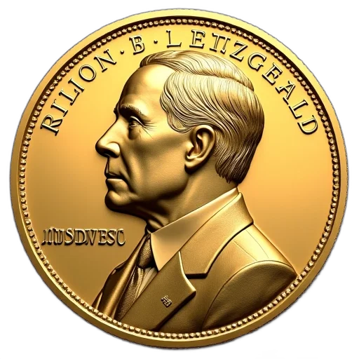gold, medallion, coin, president, john, paul, fitzgerald transparent PNG cut-out