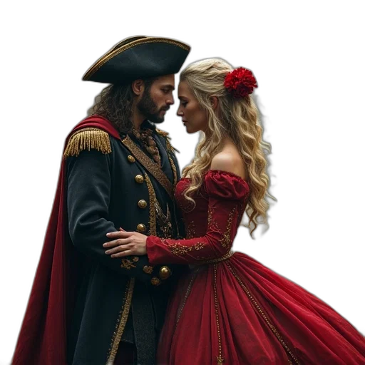 crown, dress, fire, cover, gallery, pirate, lady transparent PNG cut-out