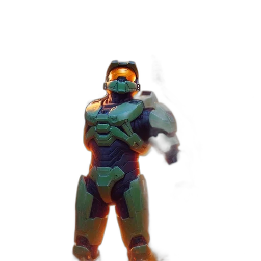 robot, weapon, staff, creature, 3d render, concept art, pixel art, vaporwave transparent PNG cut-out