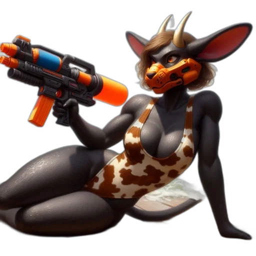 weapon, animal, staff, concept art, 3d render, pixel art, feline-humanoid, creature transparent PNG cut-out