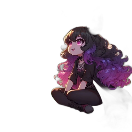 creature, hair, staff, dragon, pixel art, concept art, anime, watercolor transparent PNG cut-out