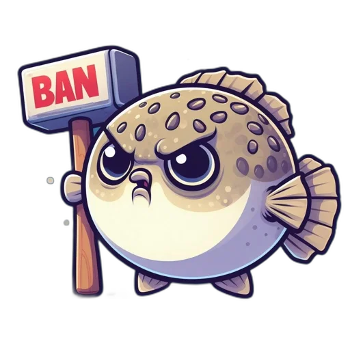 staff, weapon, animal, concept art, cartoon, pixel art, cartoonish, pufferfish transparent PNG cut-out