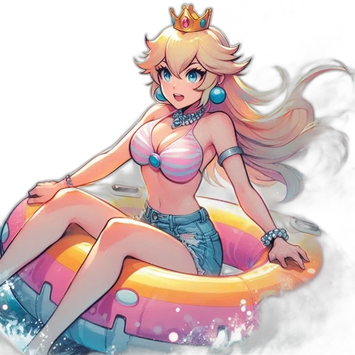 crown, dress, concept art, fantasy art, pixel art, anime, pastel, colorful transparent PNG cut-out