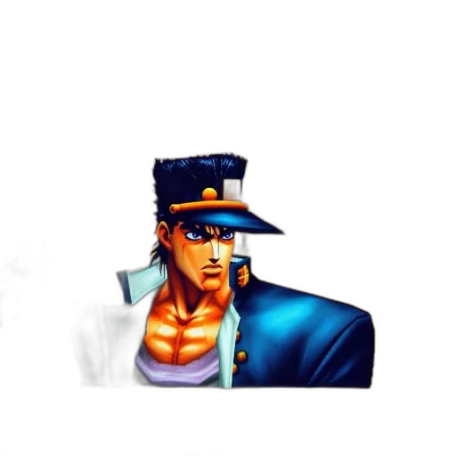 hat, staff, face, jacket, pixel art, concept art, comic book art, vaporwave transparent PNG cut-out