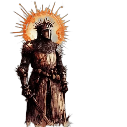staff, mask, sword, crown, concept art, fantasy art, 3d render, golden transparent PNG cut-out
