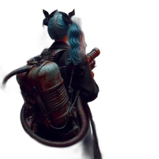 robot, weapon, dragon, staff, concept art, 3d render, cyberpunk, fantasy art transparent PNG cut-out