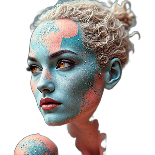 face, mask, robot, jewelry, fantasy art, photorealistic, concept art, comic book art transparent PNG cut-out