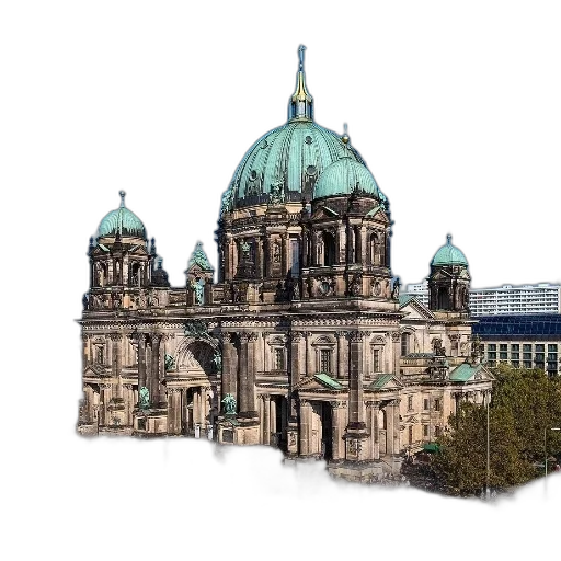 building, 3d render, photorealistic, concept art, watercolor, grand, cathedral, green transparent PNG cut-out