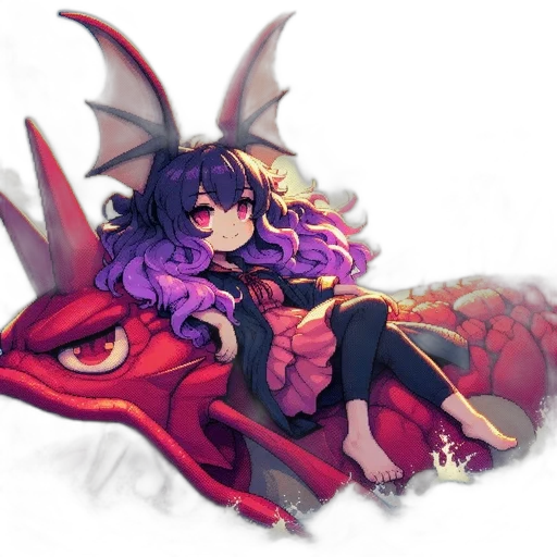 dragon, creature, fantasy art, pixel art, concept art, watercolor, red, dark transparent PNG cut-out