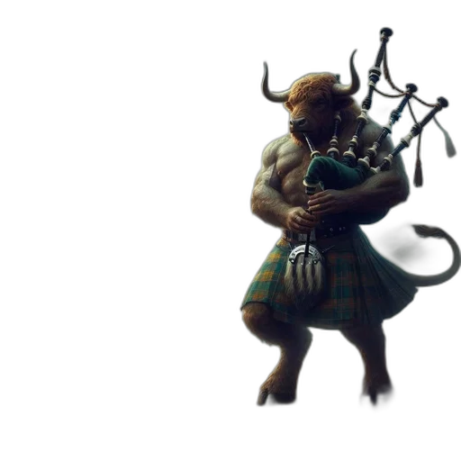 staff, animal, creature, weapon, concept art, fantasy art, mythical, bull transparent PNG cut-out